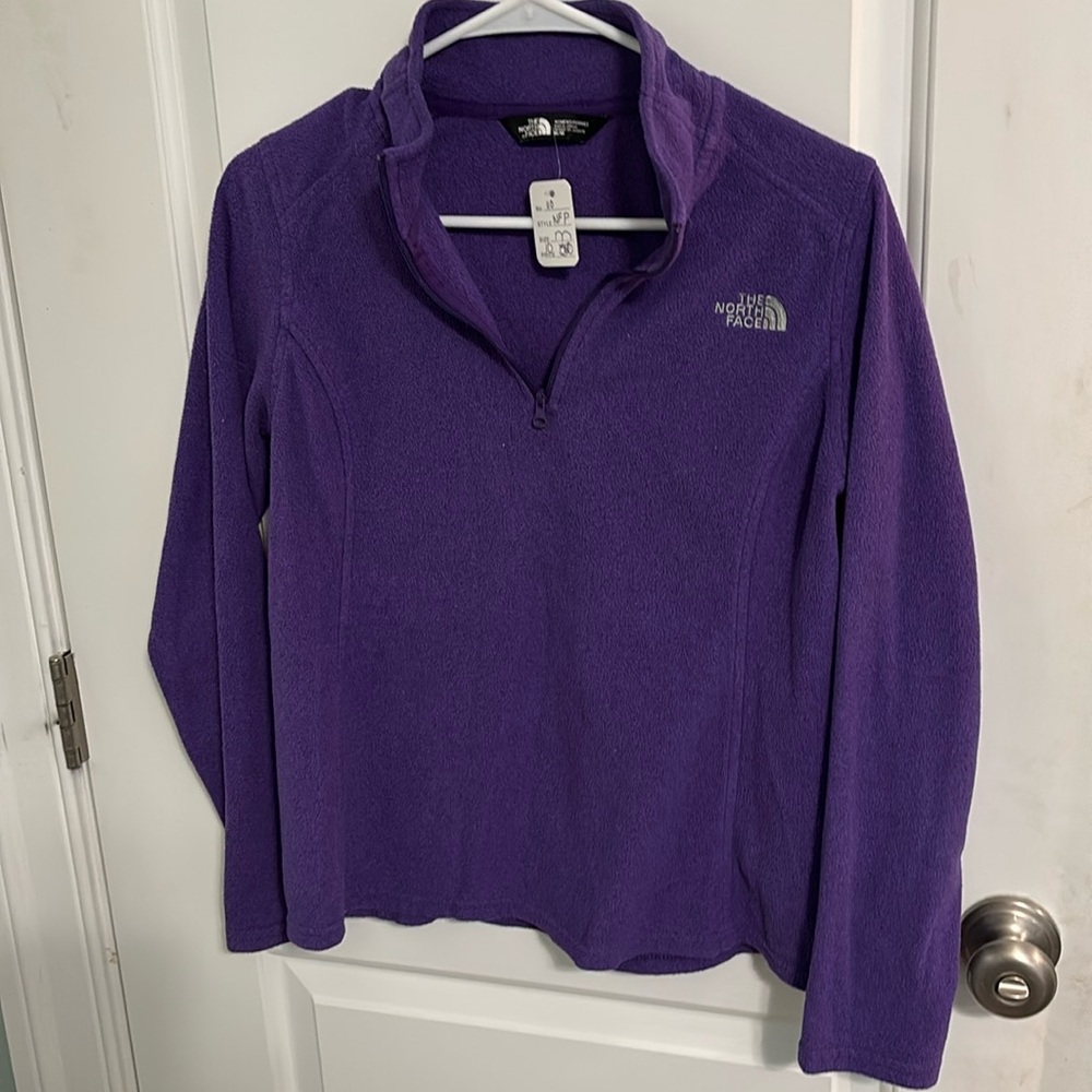 Purple north face fleece jacket